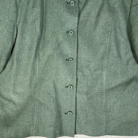 VNTG Pendleton Structured Jacket Women Size 12 Full Button Green Virgin Wool USA - Picture 6 of 14
